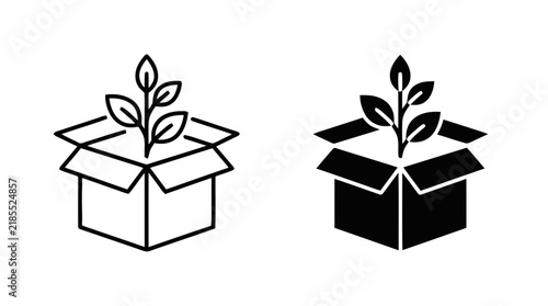 Vector illustration of eco delivery box icon vector illustration on a transparent background