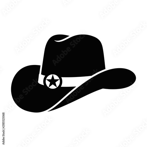 Black cowboy hat with star badge