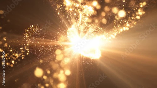 Golden Bokeh Light Burst with Glowing Particles 4K