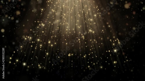 Colorful fireworks exploding against a dark background with golden