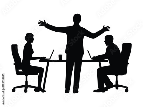 Business Presentation Meeting Silhouette Illustration