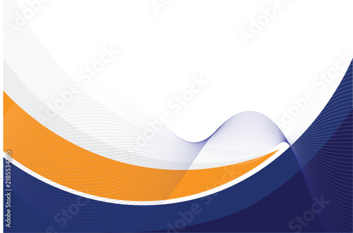 Abstract blue and orange wave background design for corporate business presentation template