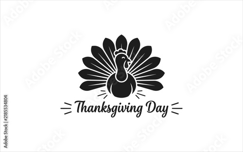 Thanksgiving Day Turkey Illustration with Festive Text