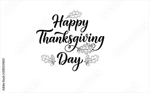 Happy Thanksgiving Day Greeting Card with Elegant Script Text