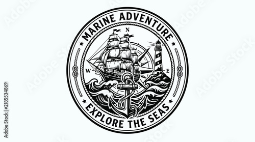 Seal emblem with american flag design