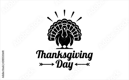 Festive Thanksgiving Day Greeting Card with Turkey Illustration