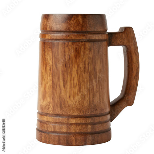 Photography Traditional wooden beer mug with natural grain texture beer stein wooden cup