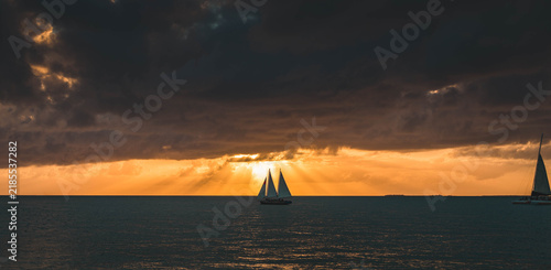 sailboat at sunset