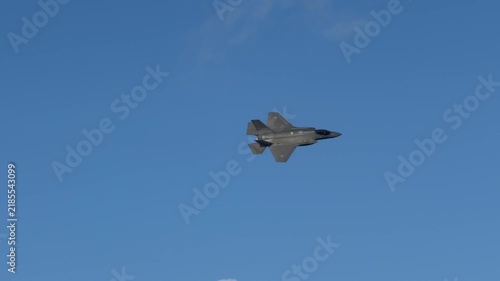 Military Stealth Fighter Jet Flying High Speed at Gold Coast Airshow