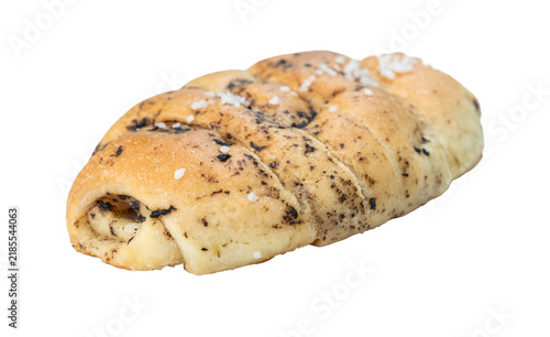 Brown salted bread or Shio pan with truffle mushroom flavor transparent background