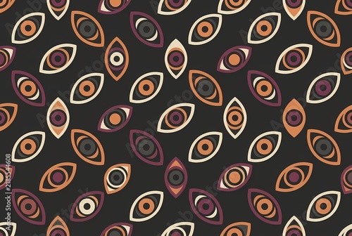 Stylish Geometric Eye Pattern on Black Background