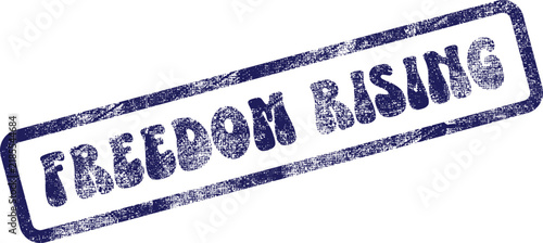 Bild auf Leinwand Bold navy blue stamp impression declares a powerful message about ascending free