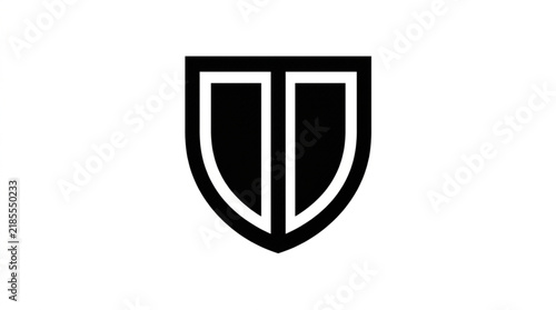 Modern Twin Shield Outline Icon for Security and Defense Branding
