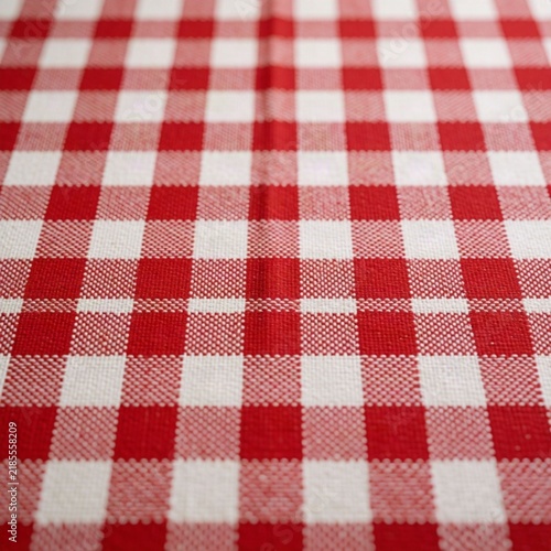 Vintage red and white checkered fabric texture for nostalgic lifestyle branding