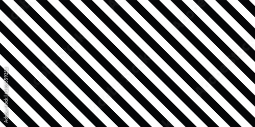 Simple seamless striped pattern, straight diagonal lines, black and white texture, vector background