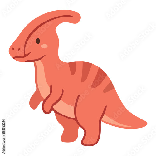 Coral Pink Parasaurolophus Dinosaur