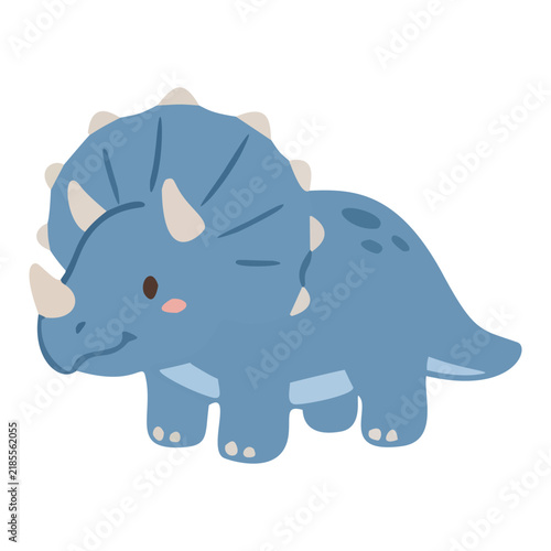 Blue Triceratops Standing Dinosaur