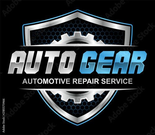 auto gear automotive repair logo business industry editable text effect font style template design