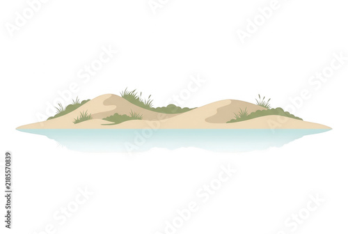 Illustration de dunes de sable avec végétation