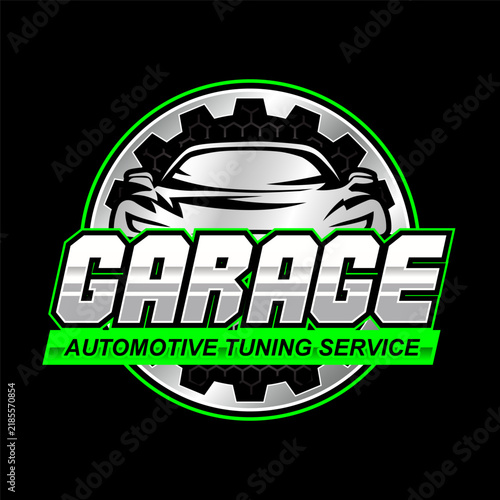automotive car garage service logo business editable text effect font style template design