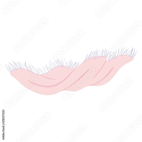 Écharpe rose douce illustrée