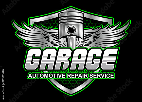garage auto service automotive logo business editable text effect font style template design