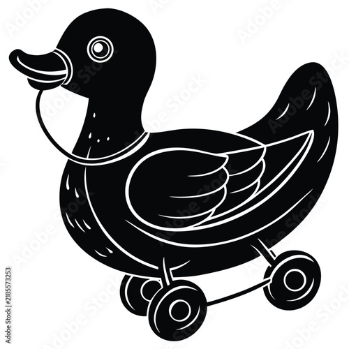 pull-along-duck--isolated-on-pure-white-background.eps