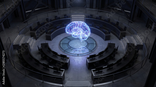 Futuristic Artificial Intelligence Brain in Advanced Digital Laboratory