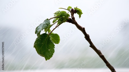 sapling. A young sapling bending in strong wind and rain during a storm. ESG reports, sustainability campaigns, designed for environmental awareness campaigns, promotes sustainability.