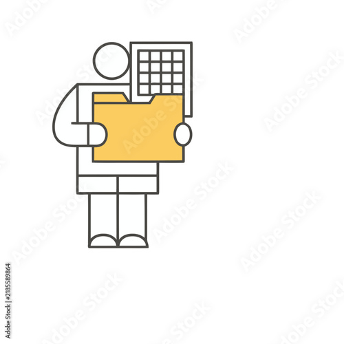 Person holding folder and grid