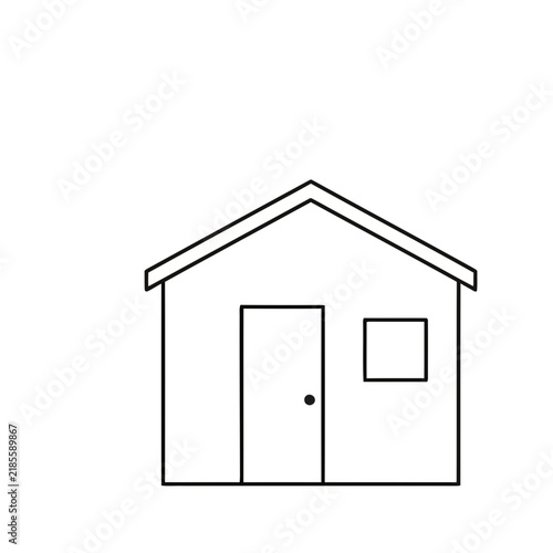 Simple house outline with door and window