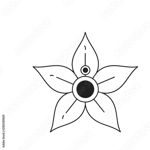 Simple flower outline with black center