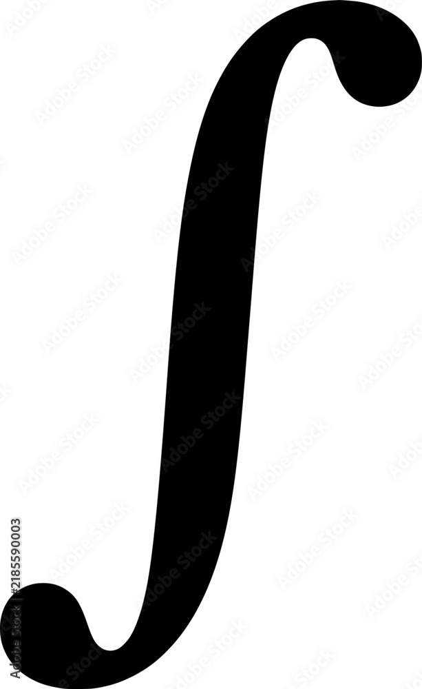 Obraz premium Minimalist Black Integral Mathematical Symbol on Vintage Paper Texture Background 
