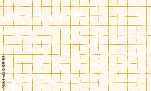 Hand-drawn yellow grid pattern on a cream background with a subtle texture for graphic design and backgrounds