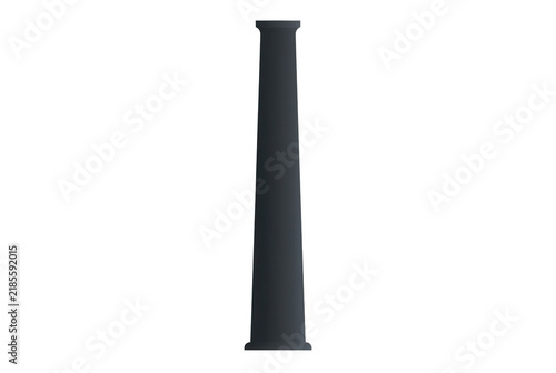 Minimalistische schwarze Säule auf weißem Hintergrund