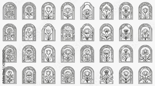 Elegant Gothic Archway Floral Designs for Architectural Decor and Branding