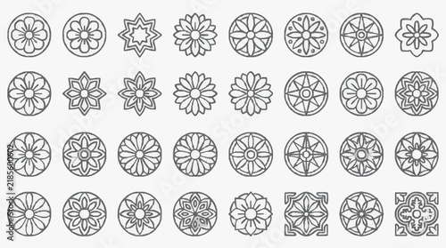 Elegant Geometric Floral Patterns Collection for Design Projects