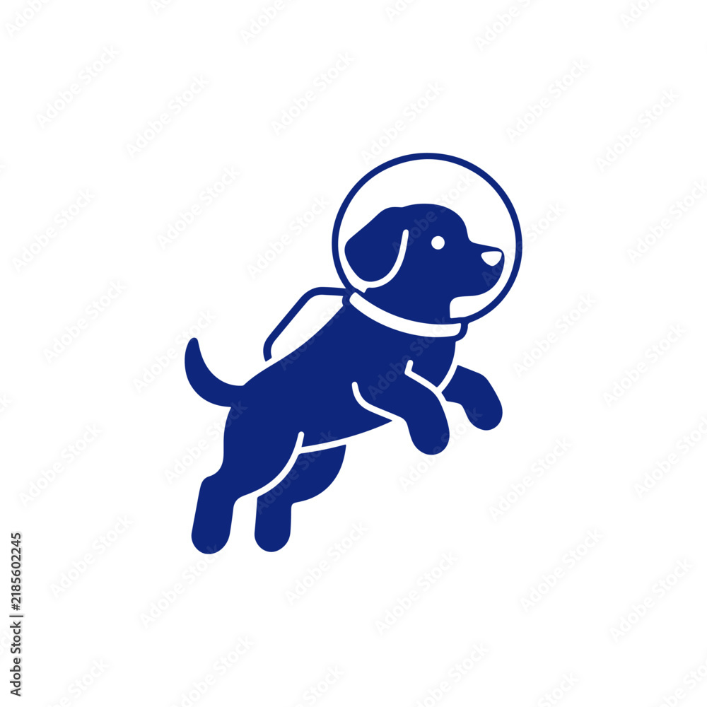 Fototapeta premium Dog Astronaut Logo.