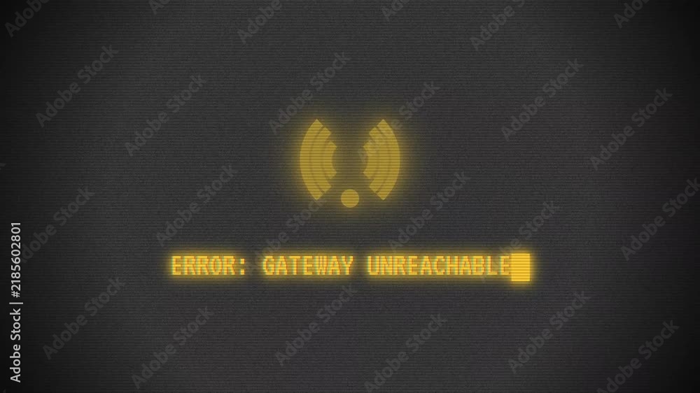 Skull Icon Text Gateway Unreachable Error: A simple animation featuring a glowing ...