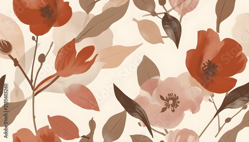 3dwall paper, seamless floral pattern