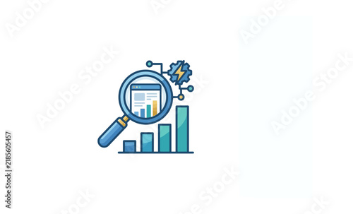 SEO Data Analysis and Website Optimization Vector Illustration