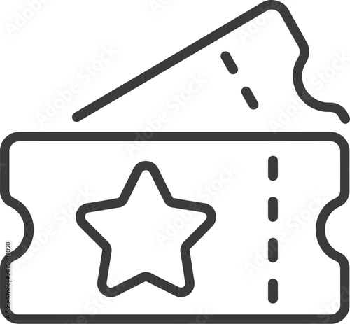 Two event admission tickets with star icon admission performance entertainment celebration document