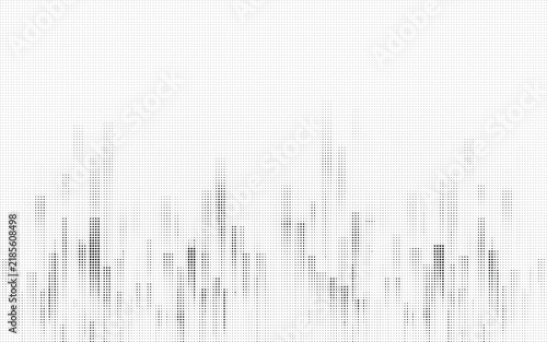 Abstract halftone background with vertical dot pattern in black and white colors