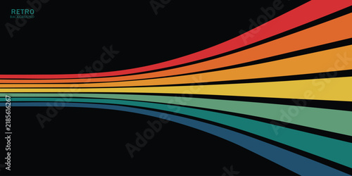 Картината върху платно Retro 1970s wave stripe lines background vector illustration