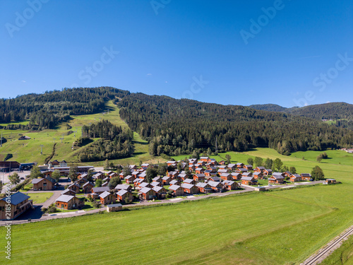 Sankt Georgen am Kreischberg, Styria, Austria. Touristic chalet village close to the skiing resort.