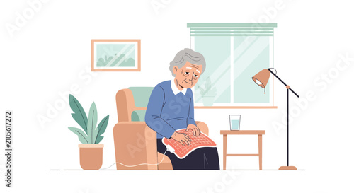 Elderly Person Feeling Unwell At Home