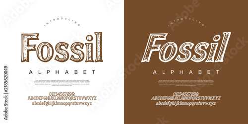 Fossil stylish serif font with classic texture for creative branding