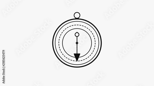 Minimalist Compass Icon Illustrating Navigation Direction and Wayfinding Concept