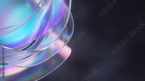 Holographic Iridescent Glass Abstract Background