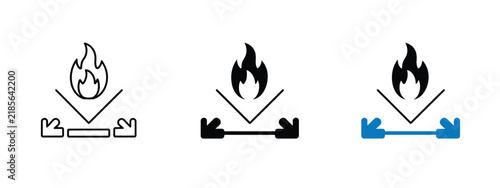 Foto fireproof icon, fire resistant material, flame protection, and safety concept